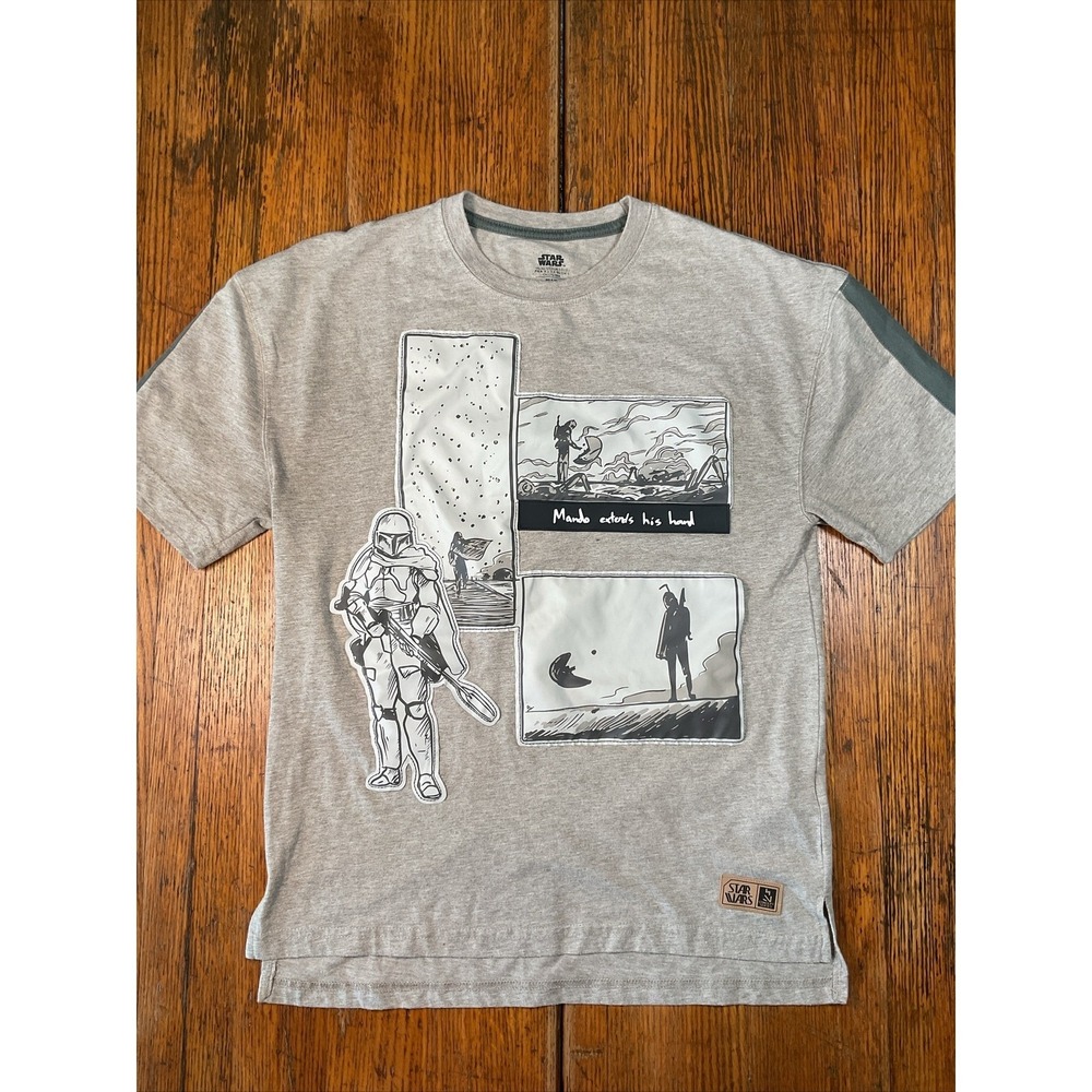 Star Wars The Mandalorian T-Shirt Mens Large Gray Concept Series Graphic Tee